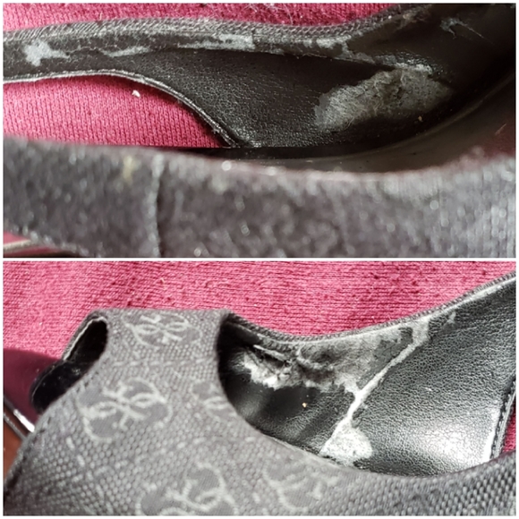 GUESS Hondo stiletto peeptoe platforms, monogram - Picture 11 of 11